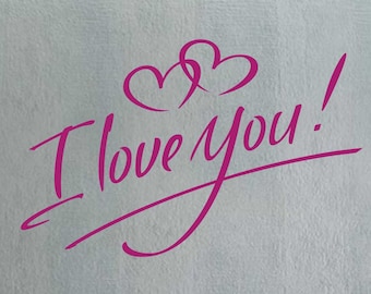 I Love You Stencils / reusable / Street-Art, Painting, art supply, wall art / A5,A4,A3 format