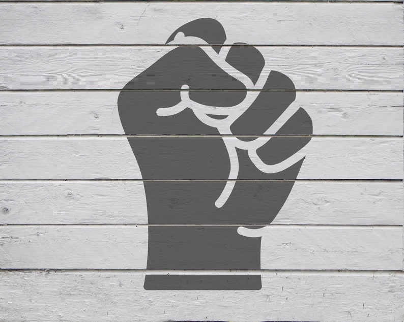 Resistance Fist Stencil: Reusable Custom stencil for painting DIY craft Mylar Plastic Stencil for Wood Sign Raised Protest Hand Fist art image 2