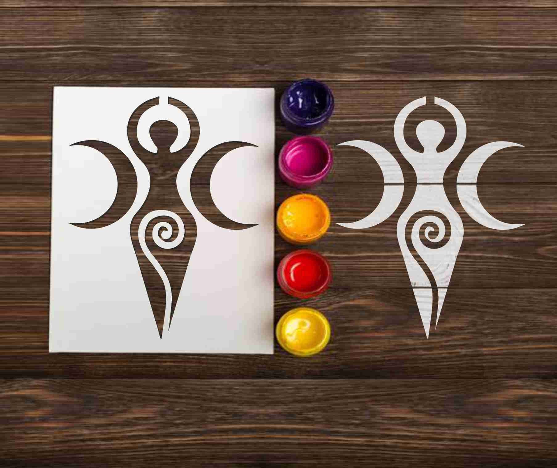 Triple Goddess Stencil: Reusable Stencils for Painting Wicca | Etsy