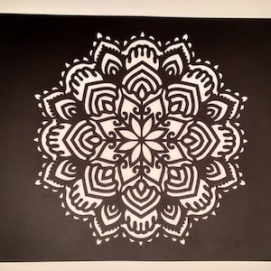 Mandala Schablone wiederverwendbar, Lotus, Om, Malerei, Pochoir, Kunstbedarf, Individuelle Größen