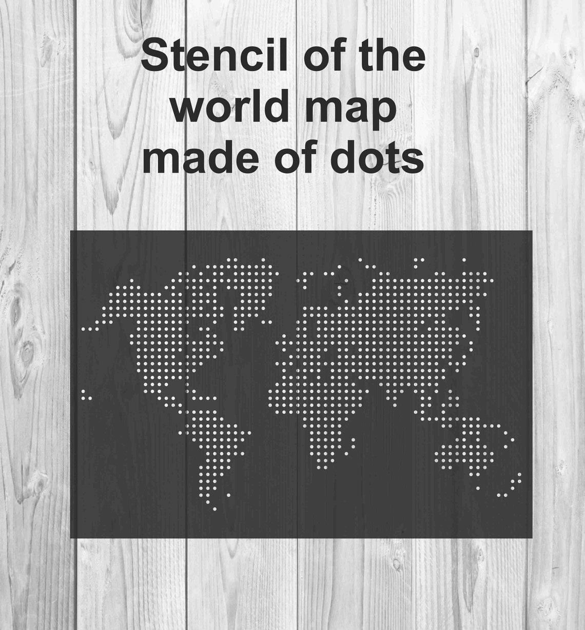 Stencil World Map Dotted reusable Map stencil dots world Etsy