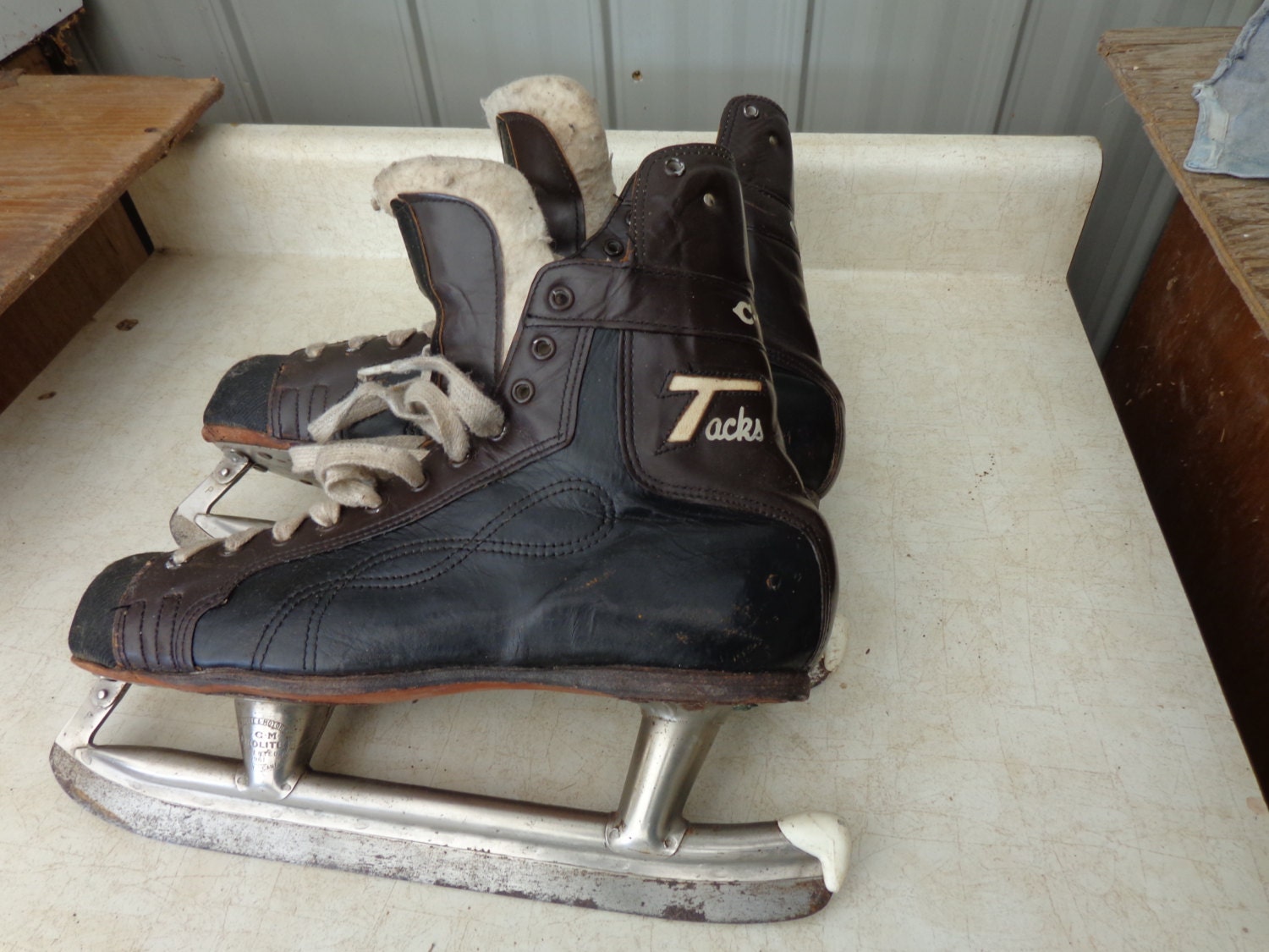 CCM Tacks Hockey skates from 1960s all leather in excellent Etsy