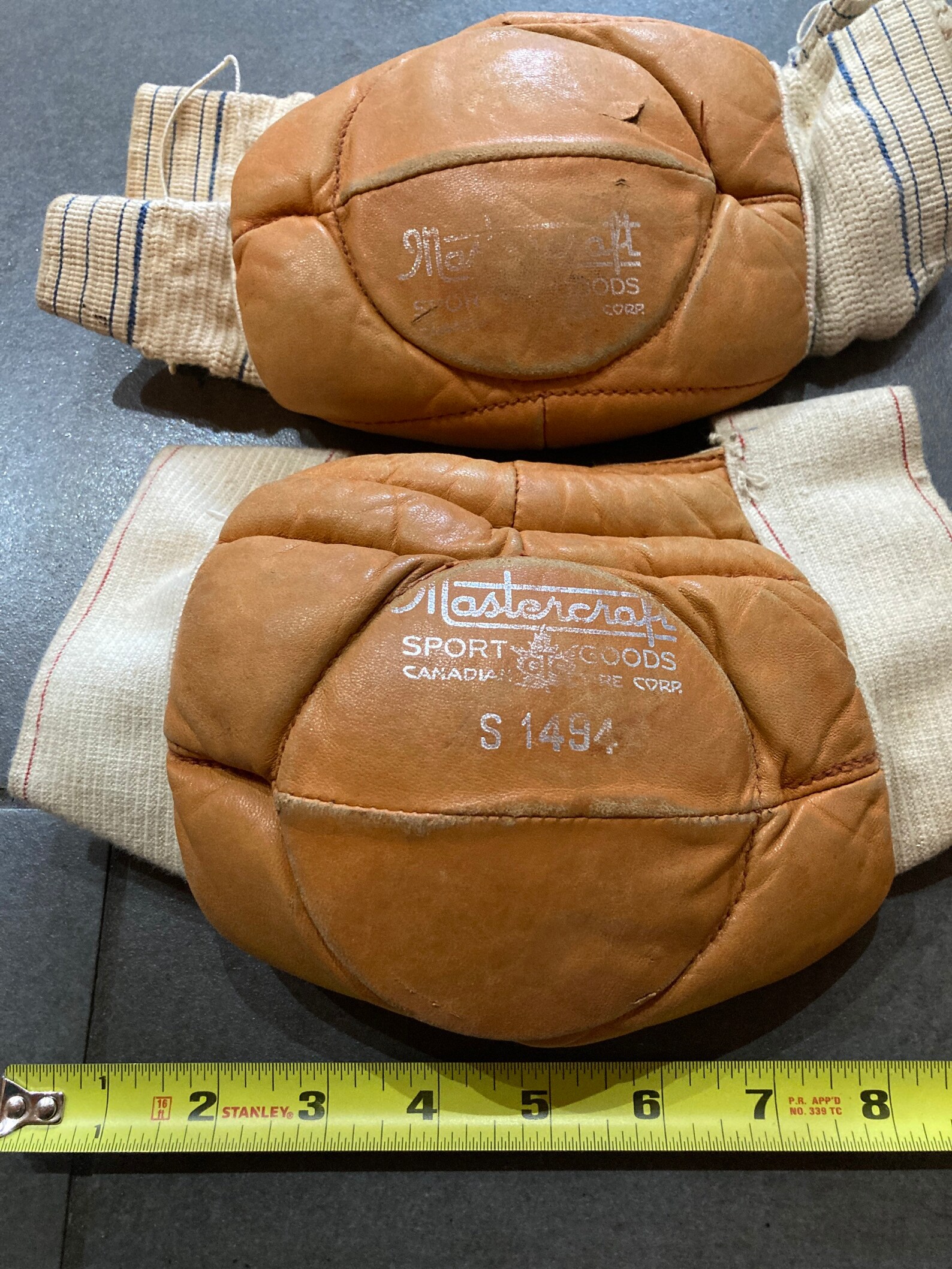 Vintage leather hockey elbow pads by Canadian Tire Mastercraft Etsy