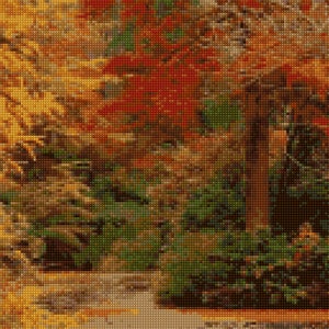 Autumn Forest Cross Stitch Pattern PDF - EASY Chart With One Color per ...