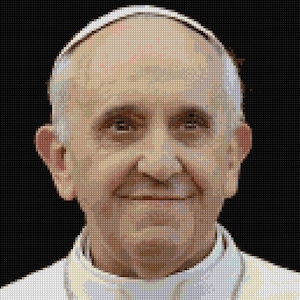 Pope Francis Portrait Cross Stitch pattern PDF Love the Pope!- EASY chart with one color per sheet And traditional chart! Two charts in one!