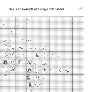May include: Black and white cross stitch pattern featuring a stylised bird with its wings outstretched. The pattern is displayed on a grid with black squares indicating stitches.