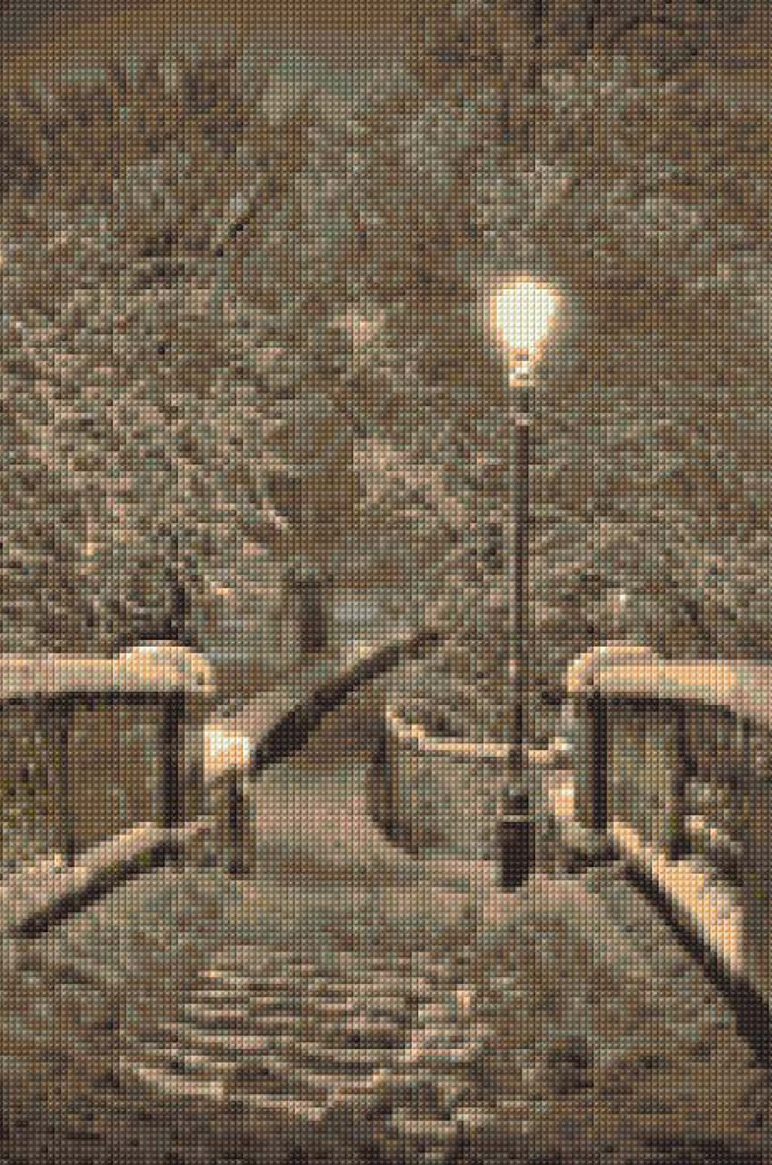 Magical Snow Lit Night Cross Stitch Pattern PDF EASY Chart - Etsy