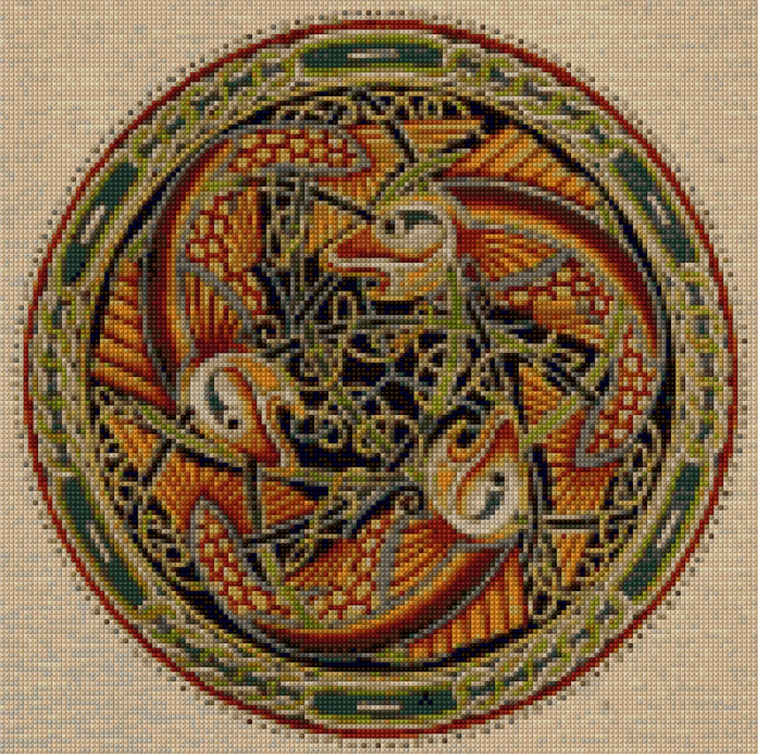 Celtic Fish Mandala Cross Stitch Pattern PDF- EASY Chart With One Color ...