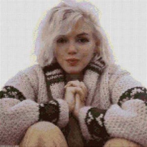 Marilyn Monroe Portrait Cross Stitch pattern PDF - EASY chart with one color per sheet And traditional chart! Two charts in one!