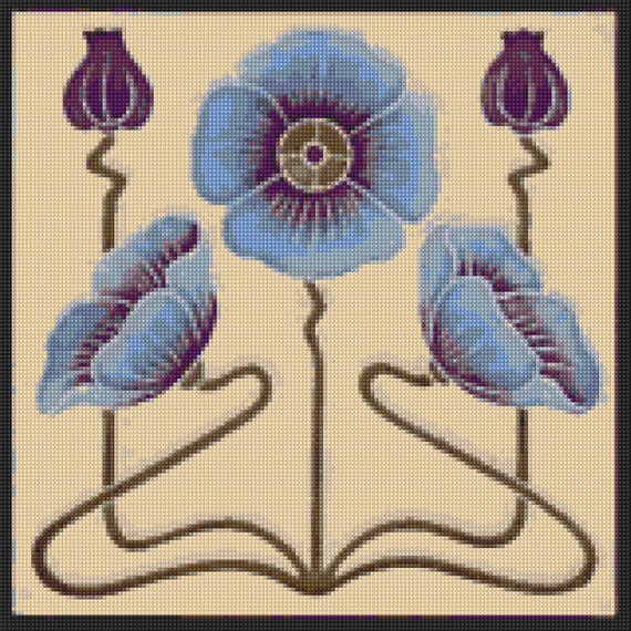 Art Deco Fans Cross Stitch Kit Art Deco Fans Cross Stitch Kit
