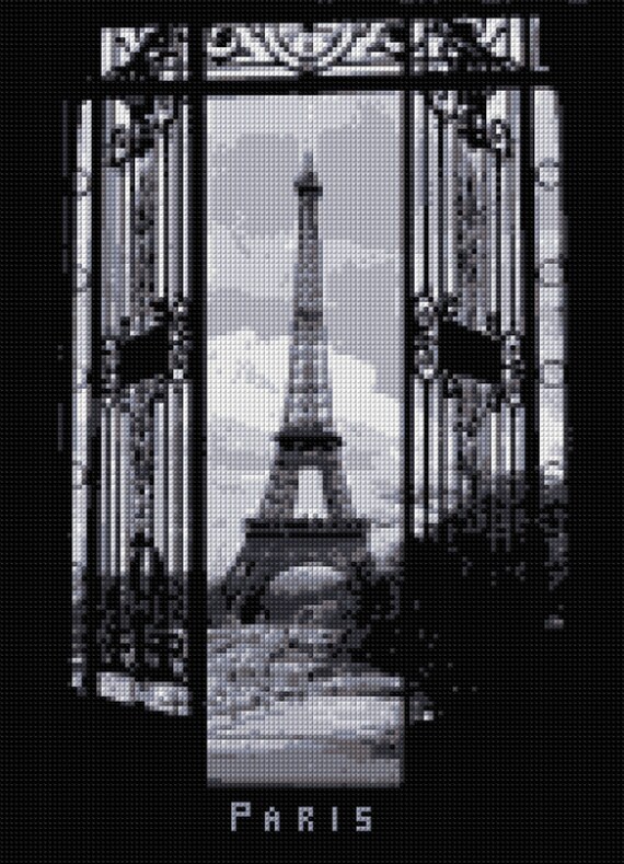 1920s Eiffel Tower Paris France Cross Stitch pattern PDF ...