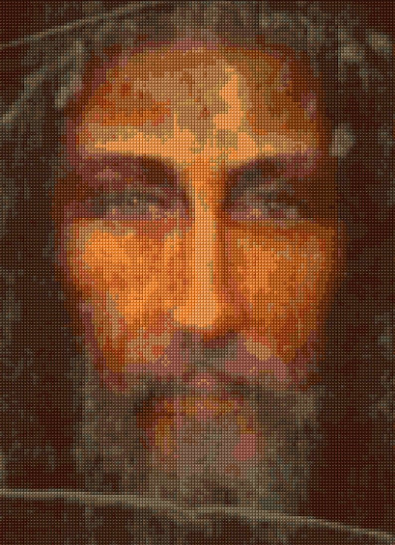 Jesus Shroud of Turin Interpretive Cross Stitch Portrait Chart - Etsy