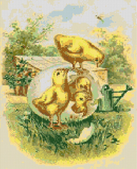 Vintage Easter Chicks Cross Stitch Pattern Pdf Easy Chart Etsy