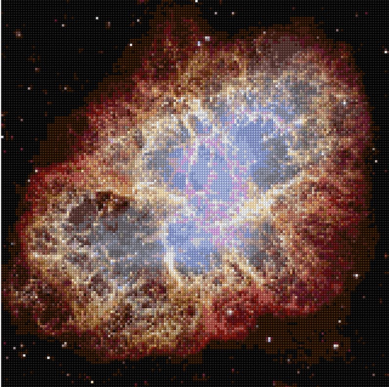 Crab Nebula Hubble Telescope Cross Stitch Pattern PDF EASY image 0