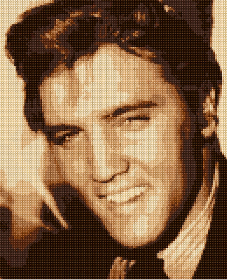 Elvis Presley Portrait Cross Stitch Pattern PDF EASY Chart - Etsy
