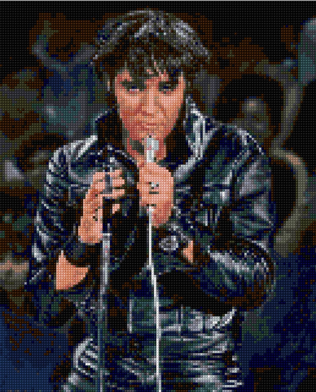 Elvis Presley 1968 Concert Cross Stitch Portrait PDF - EASY Chart