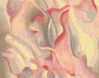 Georgia O'Keefe Sweet Peas 1927 Cross Stitch pattern PDF - EASY chart with one color per page And traditional chart! Two charts in one!