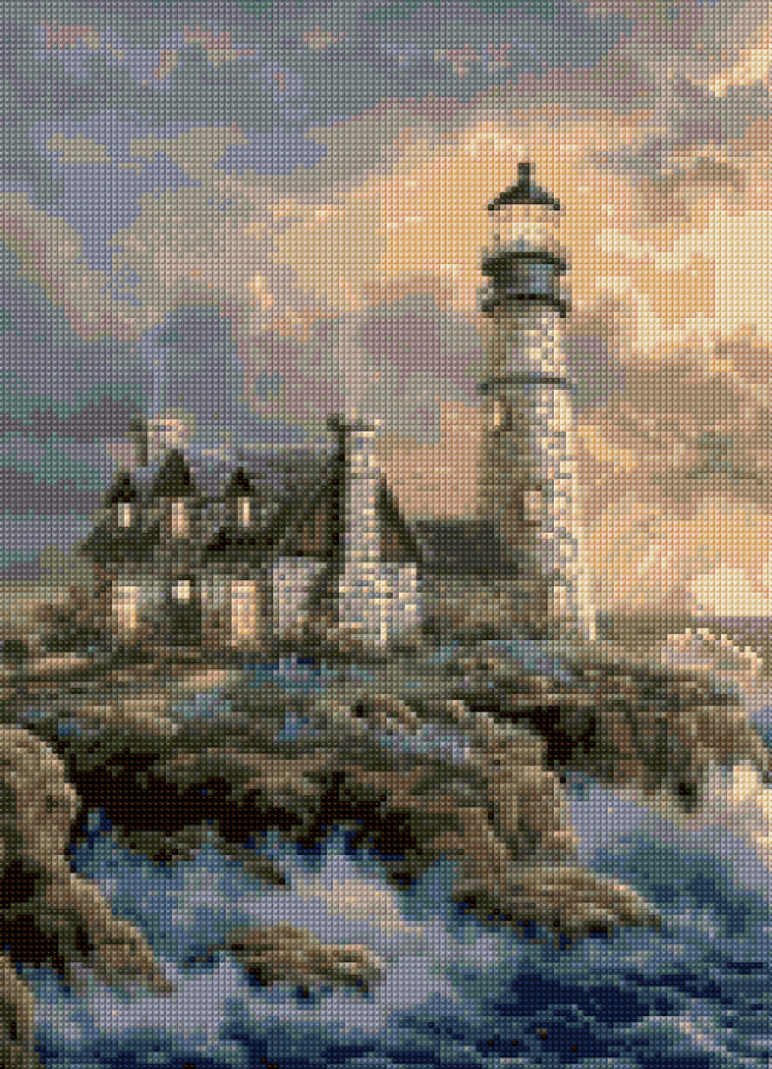 Lighthouse Landscape Cross Stitch Pattern PDF EASY Chart - Etsy