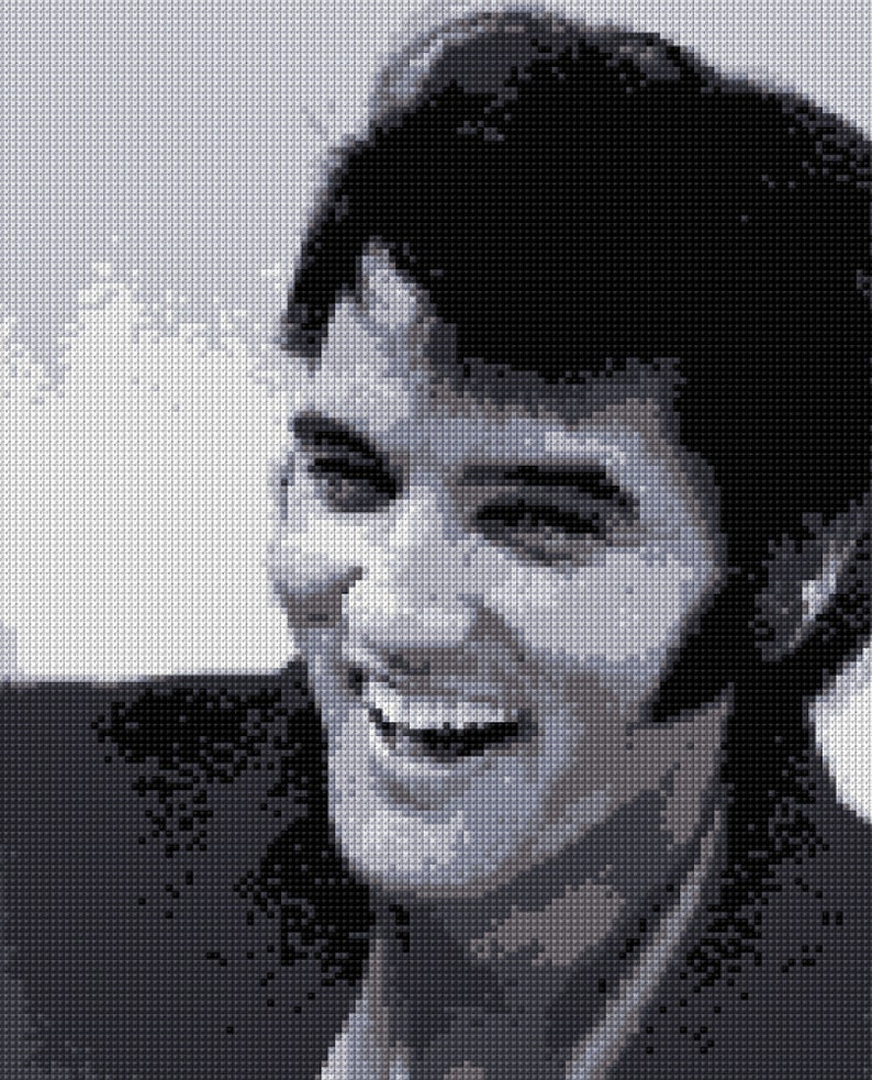 Elvis Presley 1968 Portrait Cross Stitch Pattern PDF EASY - Etsy