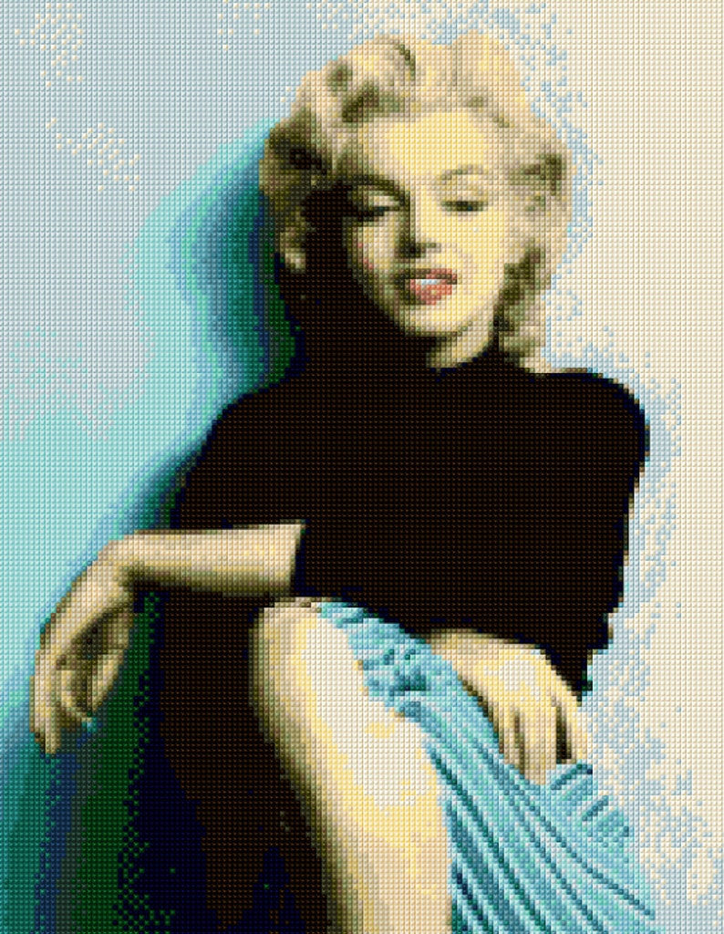 Marilyn Monroe Portrait Cross Stitch Pattern PDF EASY Chart - Etsy