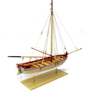 Modell Shipways MS1457 1700-tals långbåt, modellskepp, byggsats, skala 1:48