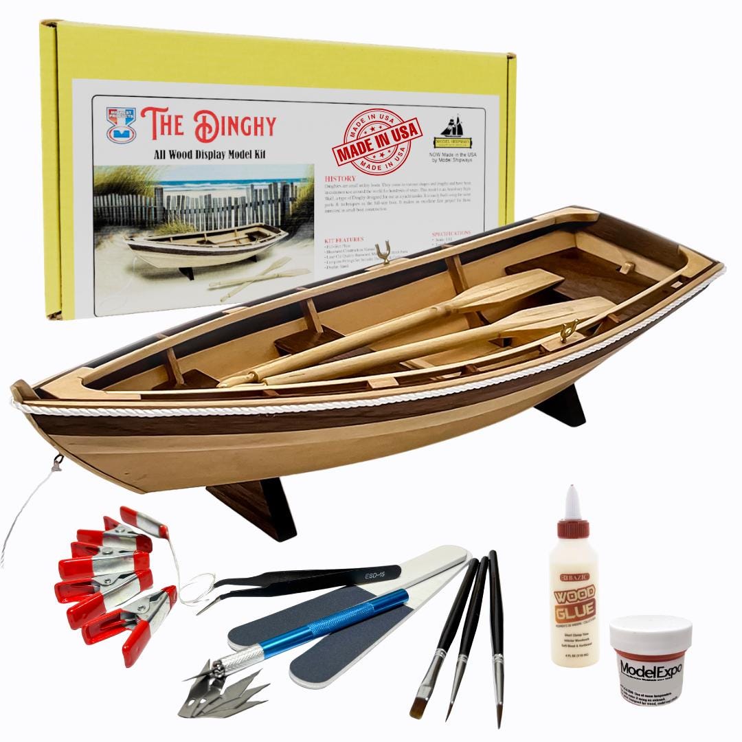 Complete Wooden Model Boat Building Kit - Made in USA - Includes Tools ...