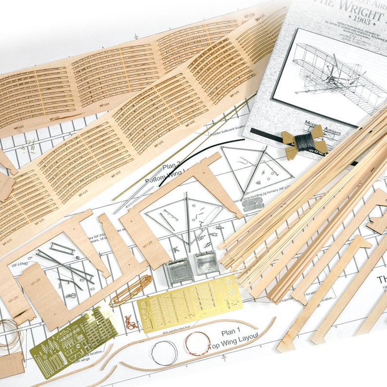 Model Airways WRIGHT FLYER Wood & Metal Kit 1:16 Scale (requires ...
