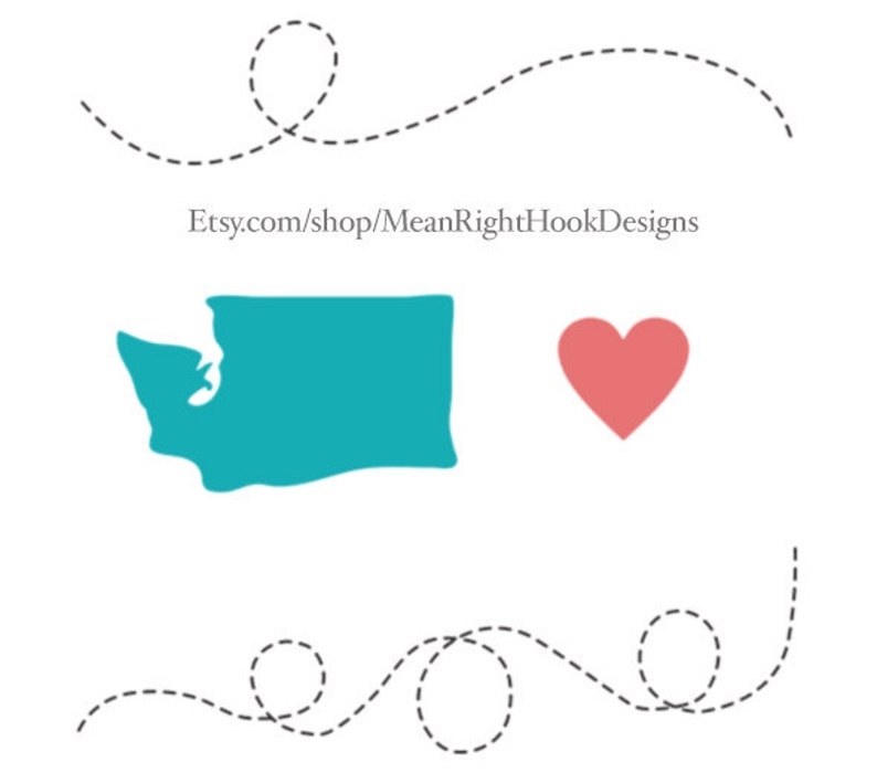 Download Washington Svg State Svg Silhouette Heart Svg And Dotted Etsy