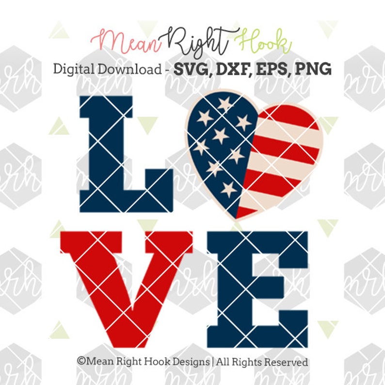 Download Love svg 4th of July svg Heart flag svg patriotic svg | Etsy
