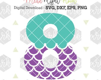 mermaid number svg etsy