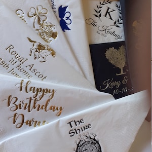 100 x Personalised napkins for all occasions