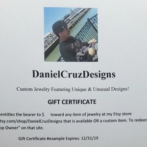 Daniel Cruz Designs Gift Certificate Multiple Choices! Get it NOW!