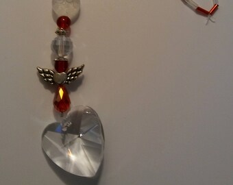 Red Warrior Heart Sun Catcher