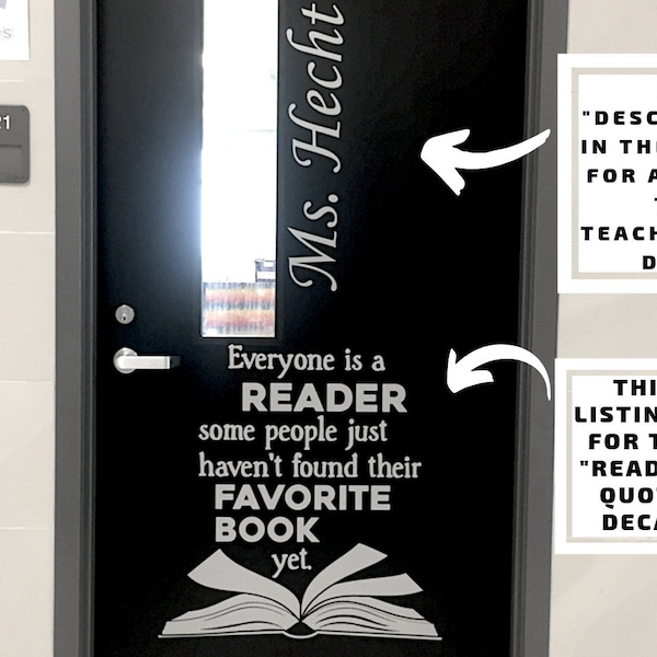 Everyone is a reader some people just haven't found their favorite book Classroom door Vinyl Wall Decal School, Library Decal, School office