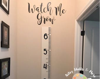 Watch me grow vinyl decal sticker for Growth chart Ruler add on decal to children's growth chart, Pediatricians office Doctors office decal