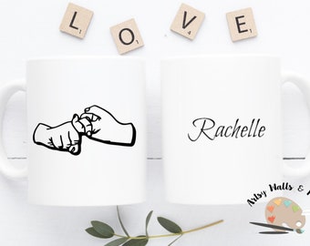 Sign language friend gift monogram coffee cup mug Sign language interpreter gift deaf community friend gift american sign language gift