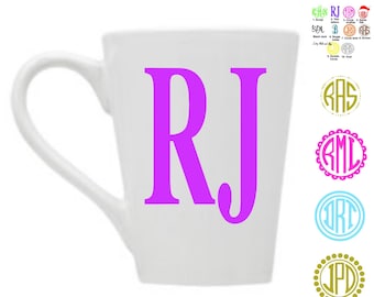 vinyl DECAL ONLY for Coffee mug/Cup, Monogram decal sticker, Yeti cup monogram decal, laptop/Mac decal, Monogram car decal