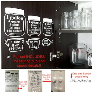 Baking Measurement Equivalents Vinyl Wall Decal Sticker, Baking