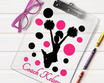 Cheerleading Coach Gift Clipboard, Cheerleader coach gift, Coach Gift for Volleyball, Dance, Soccer, Gymnastics, Personalized Clipboard