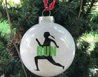 Runner Girl gift, Runner Man, 13.1 ornament, 26.2 gift, Marathon, Half Marathon, customizable ball ornament, Runner gift, Male runner