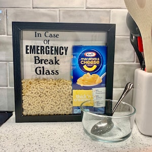 Mac and cheese gift, Shadowbox with Kraft Mac and cheese for the Kraft Mac & cheese lover, College care package gift