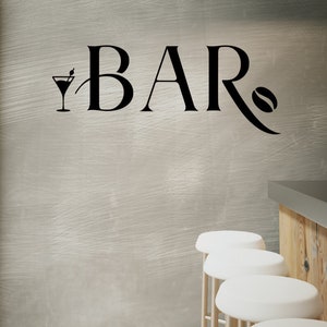 Bar Decal, Coffee Bar Decal, Bar With Cocktail and Coffee Bean Decal ...