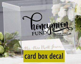 Fuente de miel fondo vinilo calcomanía sólo etiqueta etiqueta, DIY vinilo calcomanía para la caja de la tarjeta, buzón de tarjetas de boda, calcomanía de vinilo para la caja de tarjetas de luna de miel