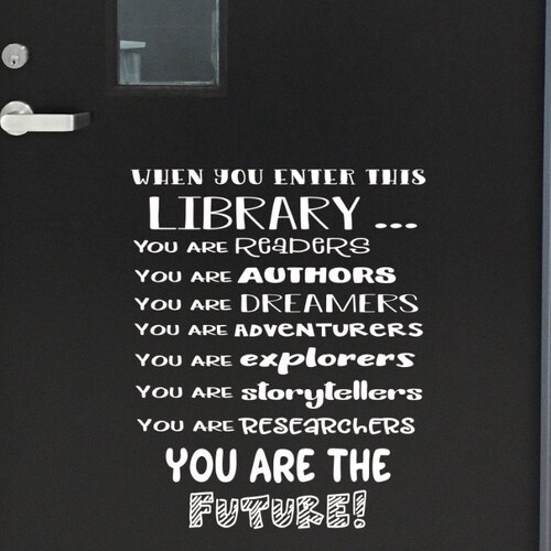 When You Enter This Library Decal School Library Wall Decal Etsy