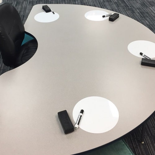 10 White Dry Erase Circle Decals Reading Table Dry Etsy