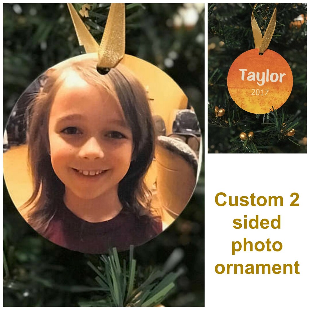 Personalized Christmas Photo Ornament With Name and Year Etsy