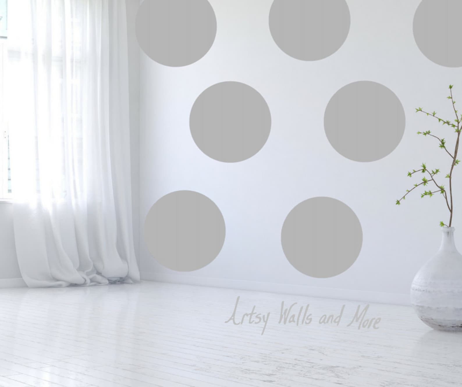Large Polka Dot Vinyl Decals Stickers Polka Dot Wall Small Etsy