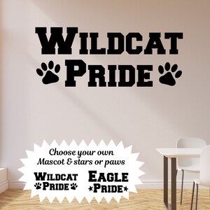 Wildcat decal, mascot decal, wildcat pride