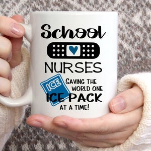 School nurses saving the world coffee cup mug, School nurse mug, funny school nurse mug, nurse gift, nurse appreciation, funny coffee mug