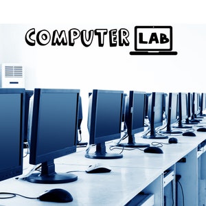 Computer Lab decal, Computer Teacher decal, Technology Classroom door Decal, decal for Technology Lab, Wall decor for Computer Lab